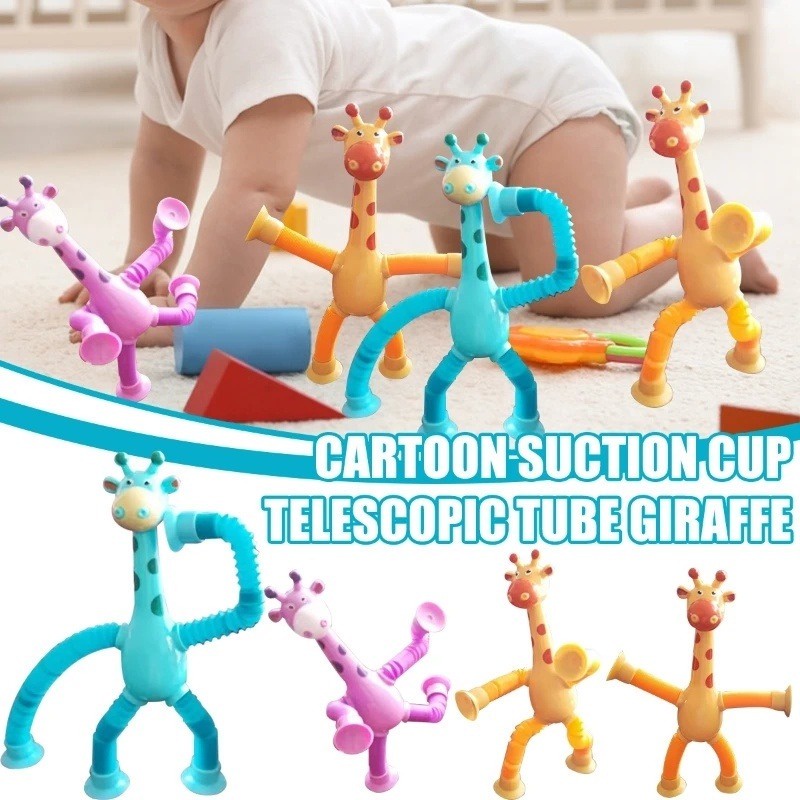 Children Funny Robot Pop Tubes Sensory Toys Telescopic Suction Cup Toys ...
