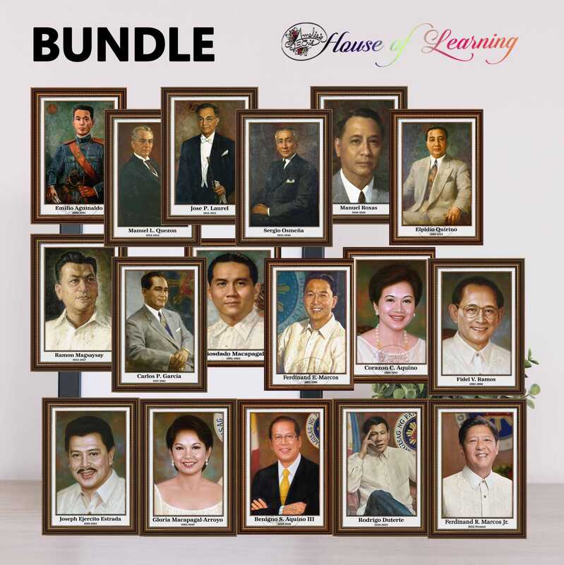 BUNDLE Philippine Presidents Laminated Educational WALL Charts (A4) Mga
