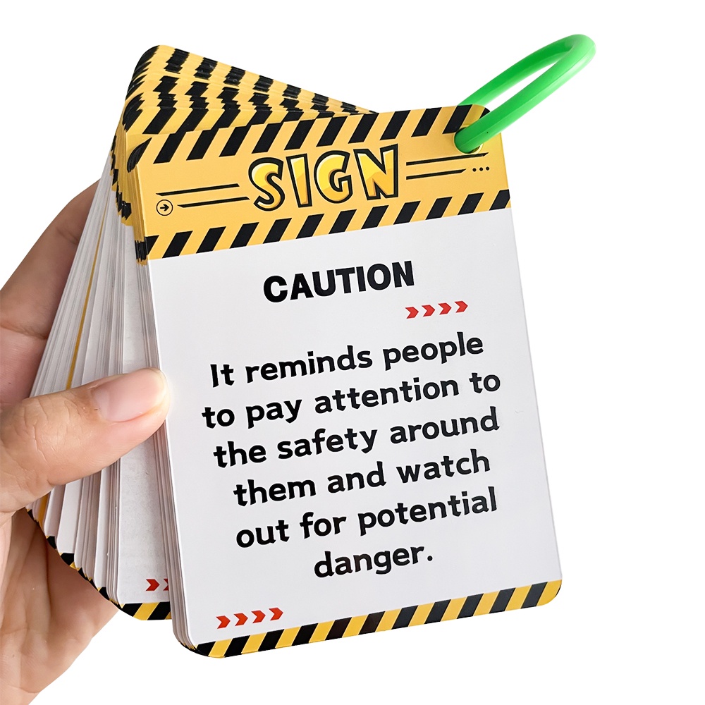 50 Cards Kids Education Flashcards Road Commons Signs Flash Card Learn ...