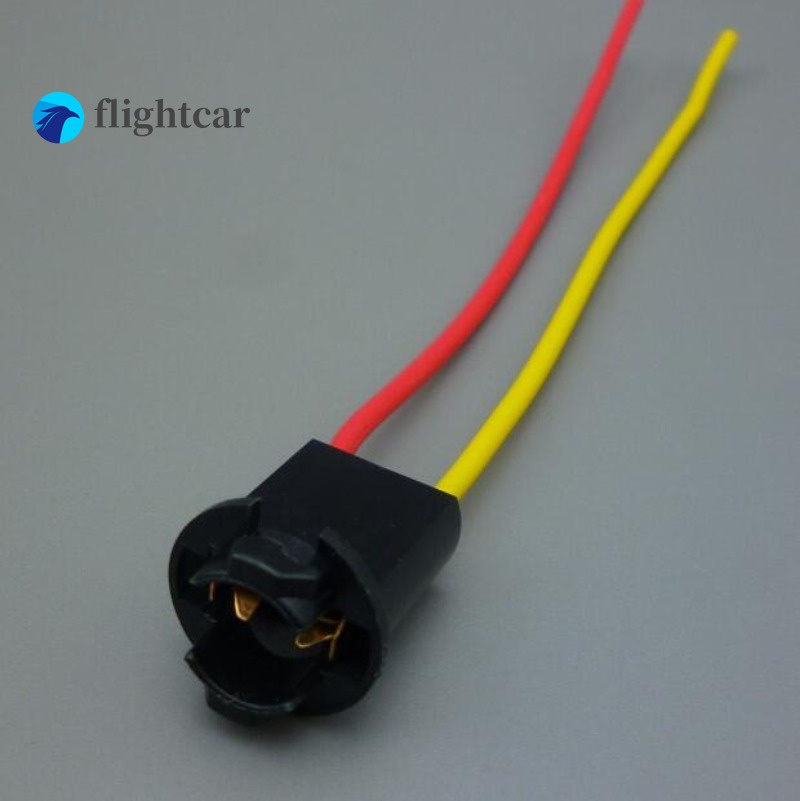 flightcar 2pcs T10 W5W T5 Soft bulb holder adapters cable LED Bulb ...