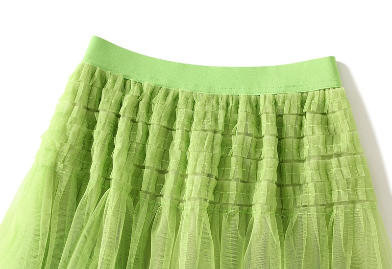 [7 colors]ANGEL Fashion women's midi skirt mesh solid color Korean ...