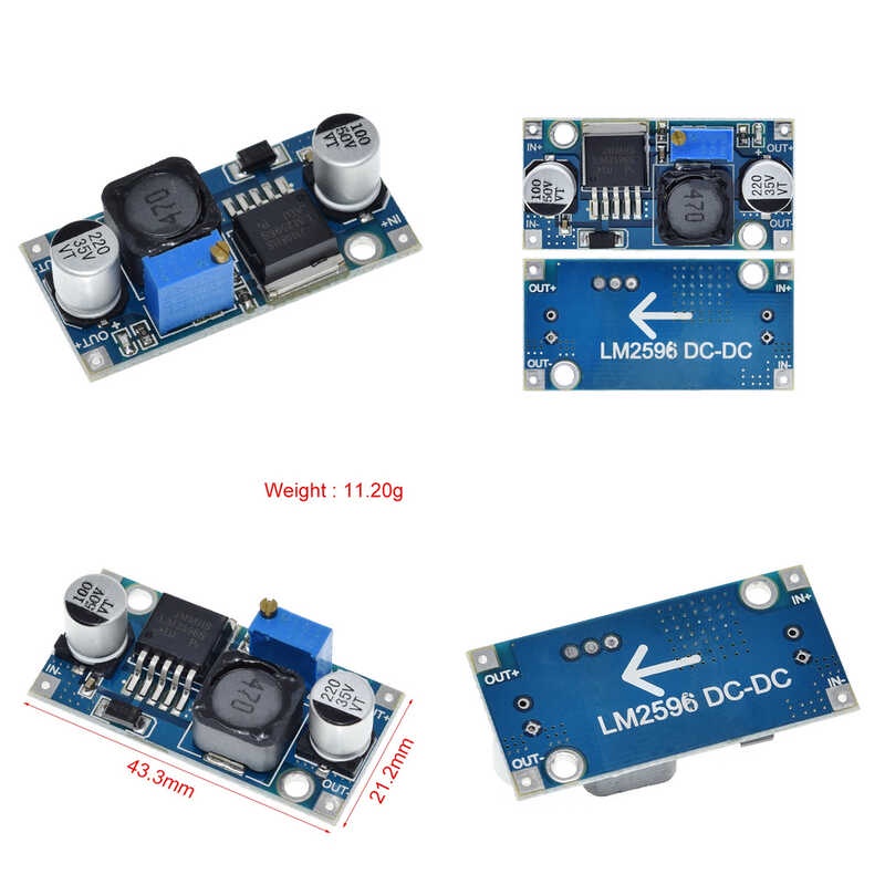 DC-DC Step Down Converter LM2596S - 10 Stück, 3.2-46V Zu 1.25-35V, 3A, Einstellbar, Mit Potentiometer