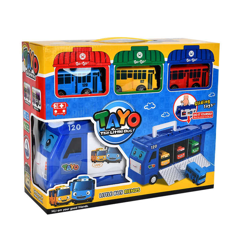 Tayo New Mini Bus Little Bus Toy Set Openable Doors, Slide & Pull Back ...