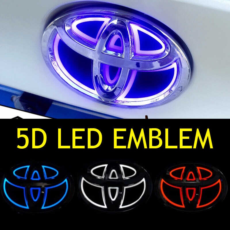 1 Piece 5D LED Car Decal Rear Logo Light Front Grille Badge Lamp Emblem ...