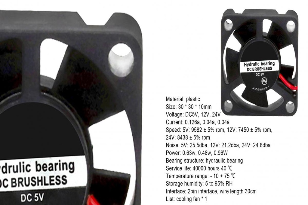 Ber 3010 Cooling Fan Universal Low Noise Plastic Hydraulic Bearing DC ...