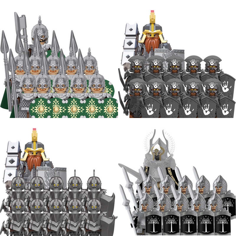 Medieval Elf Rohan soldiers Guard Army lotr Action Figures Mini Bricks ...