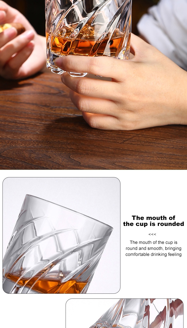 KATELV High Quality Thickened Swivel Whisky Glass Gyro Crystal Glass ...