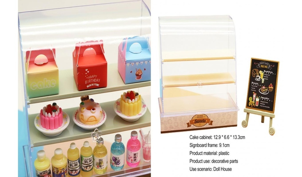 1 Set Mini Cake Counter Realistic Visible Decorative Miniature ...