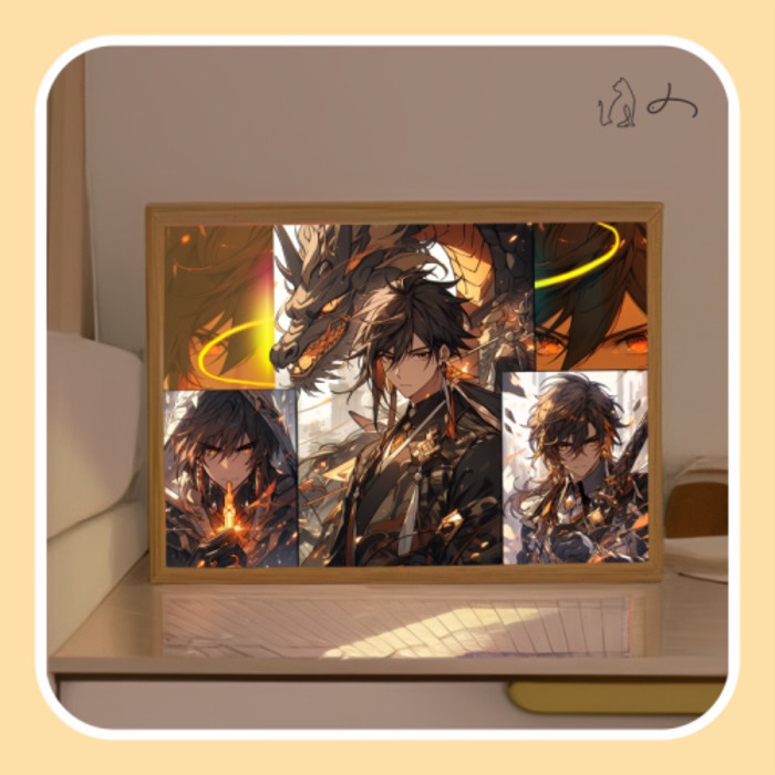 Genshin Impact Night Light Xiao Zhongli Diluc Light Painting New Year