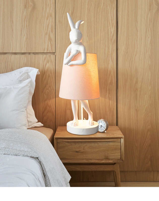 Vintage Led lamp Kare Design Resin Rabbit Table Lamps Para sa Living ...
