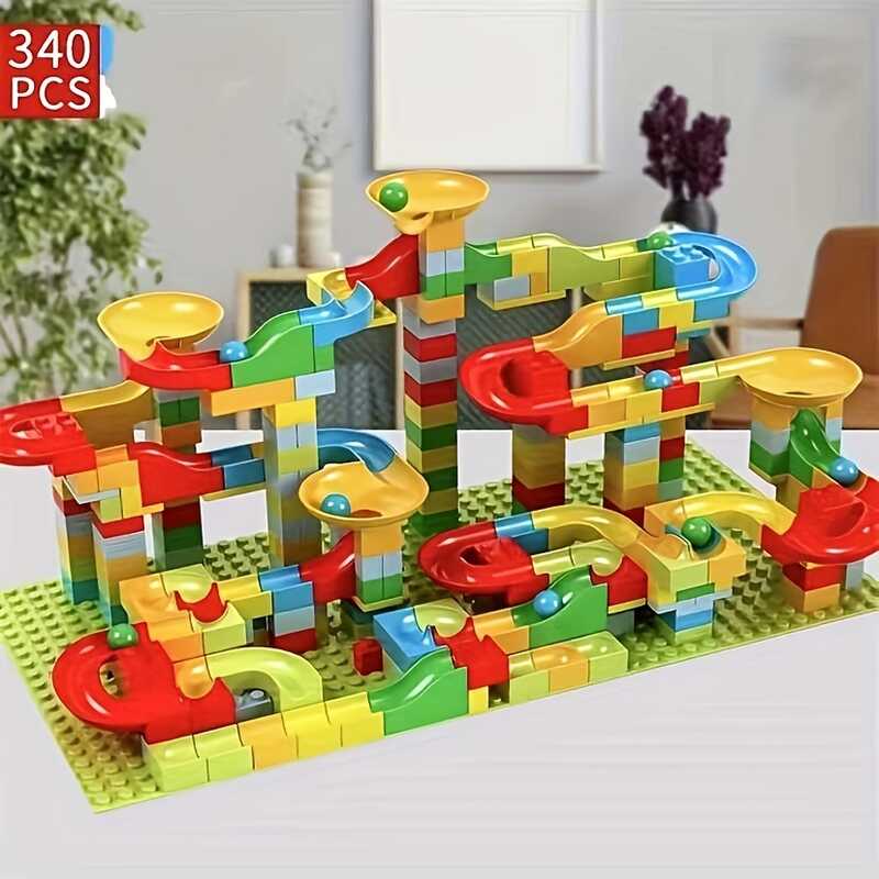 170 340Pcs Creative DIY Building Ball Slide Set Educational Toy For Children With Changeable Trac Shopee Philippines