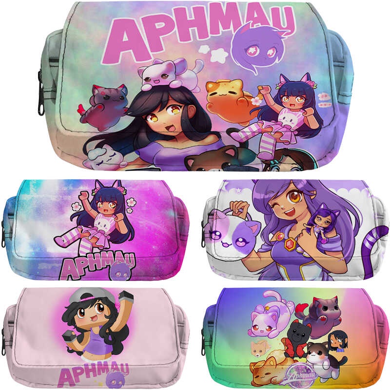 Aphmau Print Pencil Case Makeup Box Children Pencil Bag Canvas ...