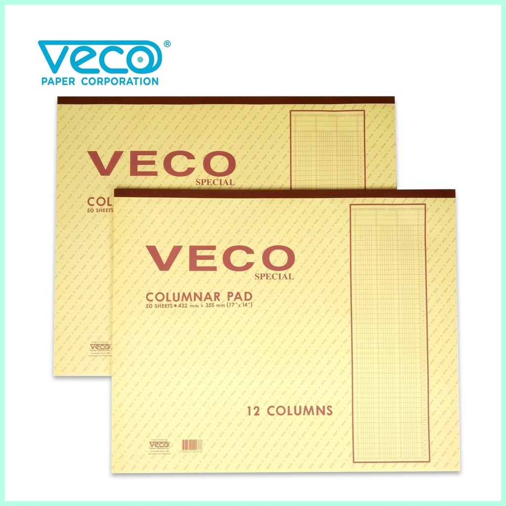 Veco Accounting Columnar Pad 17x14 (10, 12, 14, 16 cols) | Shopee ...