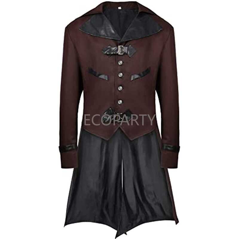 Mens Gothic Steampunk Jacket, Medieval Victorian Renaissance Tailcoat ...
