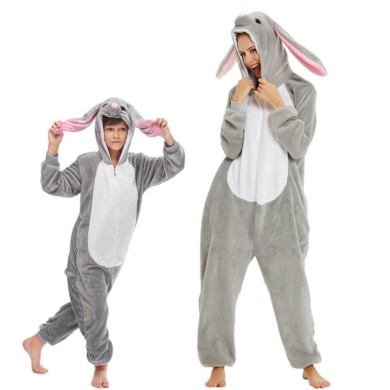 Mga Bata Kuneho Kigurumi Cartoon Pamas Mga Bata Sleepwear Panda Unicorn