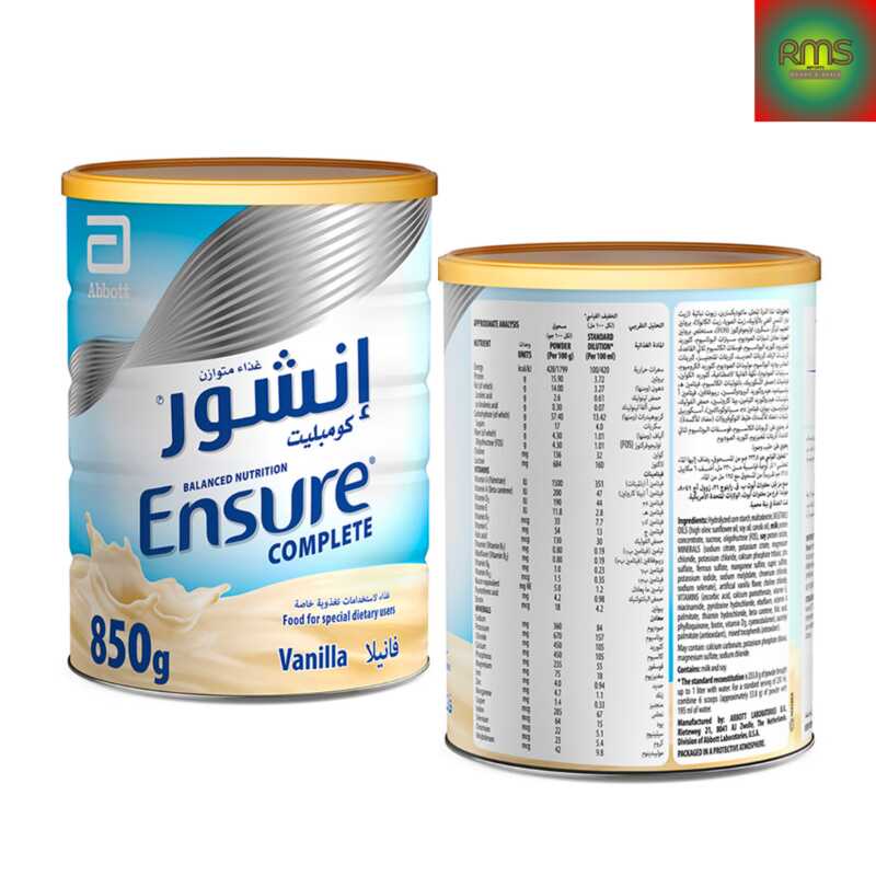Ensure Complete Milk Powder Vanilla Flavour 850g | 400g | Shopee ...