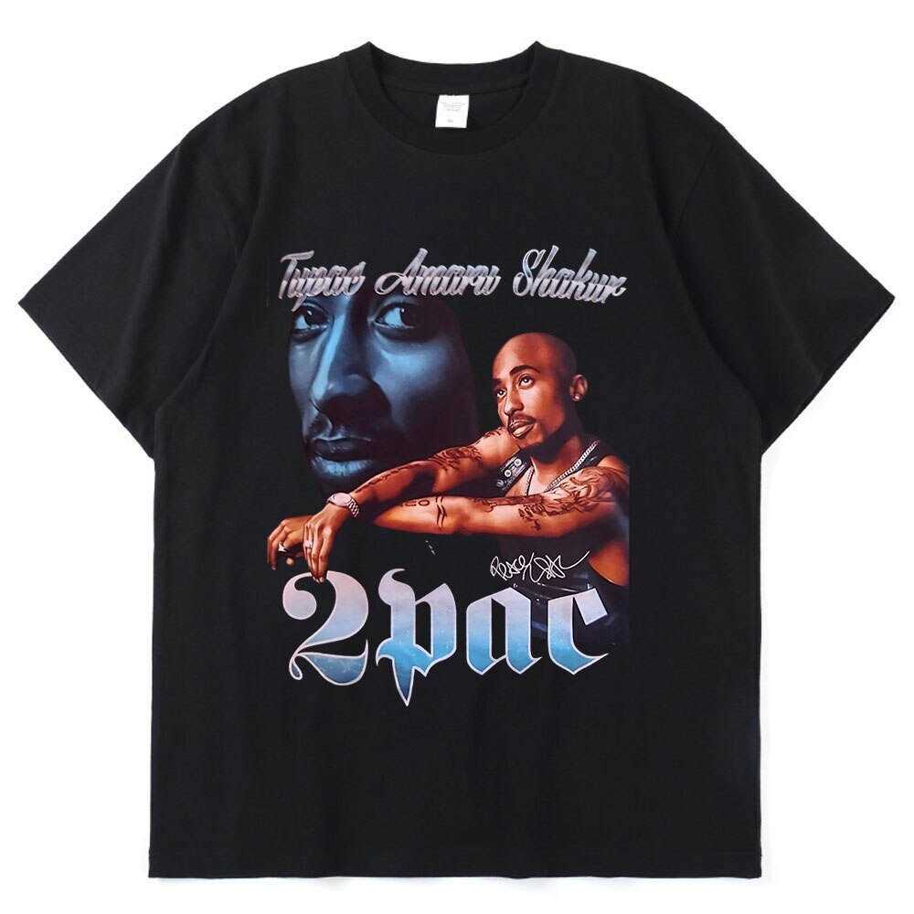 Tupac 2pac Black Tshirt Shakur Hop T Shirts Makaveli Rapper Snoop Dogg ...