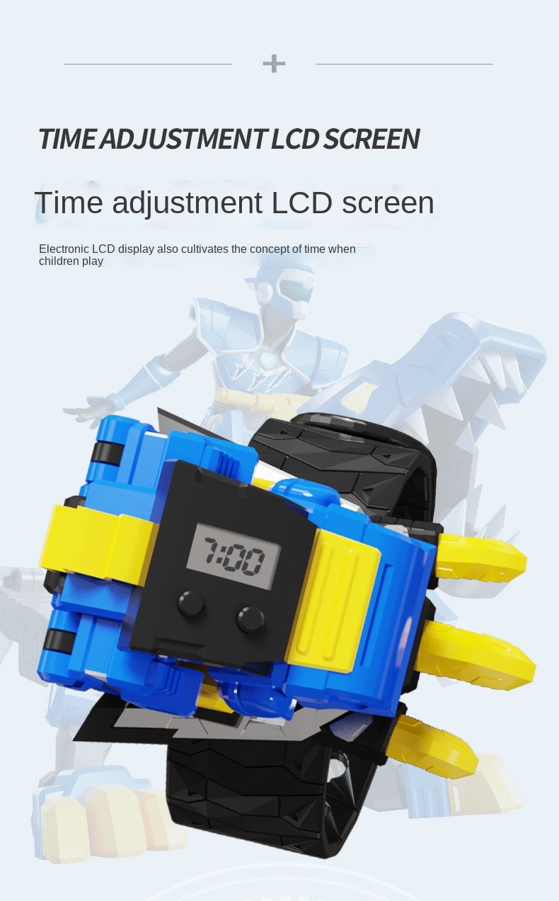 Mini secret service watch toy boy mecha deformation robot super ...