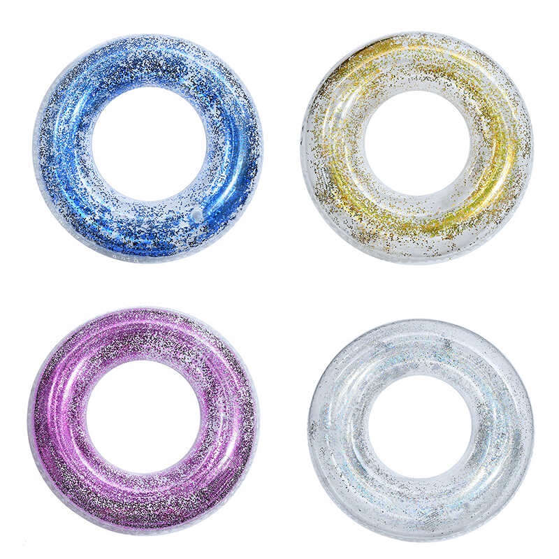 Transparent Glitter Pool Float Swimming Ring Adult Children Iatable ...