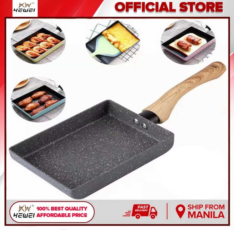 Hindi Stick Granite Tamagoyaki Style Japanese Pan Kawali Frying Pan
