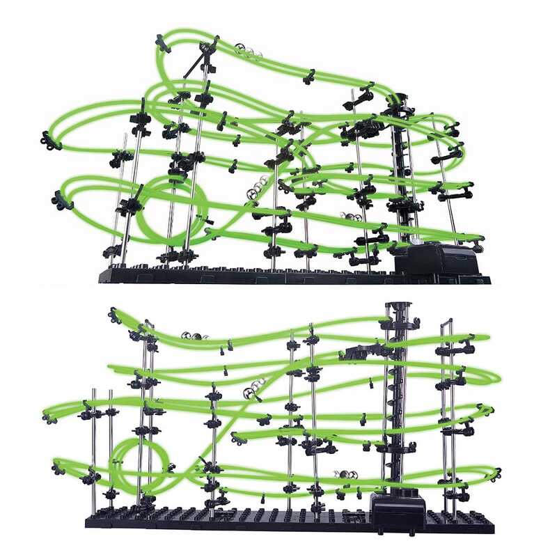 343Pcs WD Electric Roller Coaster Marble Maze Ball Track Luminous ...