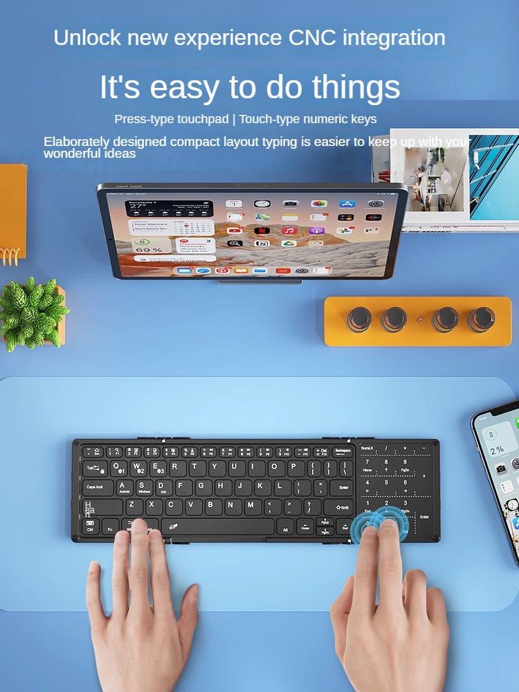 BOW folding Multiple devices Bluetooth wireless keyboard foldable ...