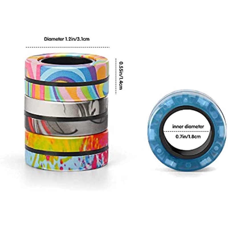 3 pcs Magnetic Anti-Stress Toy Set / ADHD Fidgets, Adult Rotating Ring ...