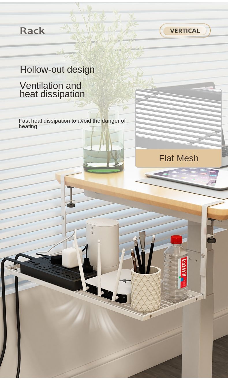 under-Desk Storage Rack Book Computer Desk Bottom Storage Cabinet Punch ...