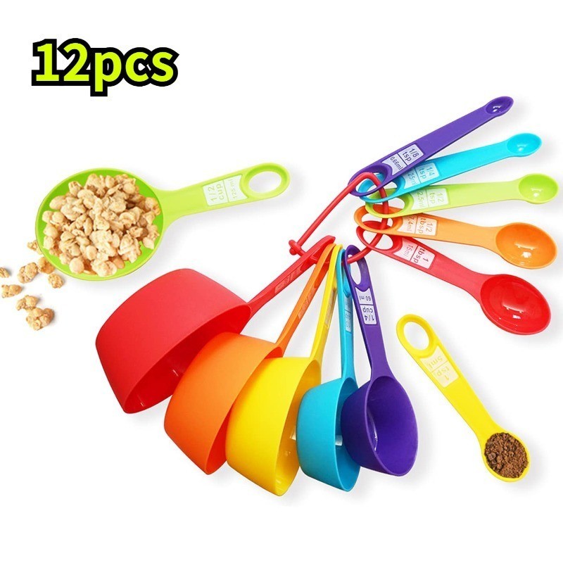12Pcs Set Measuring Cup And Spoon With Scale Kitchen Cooking Baking ...