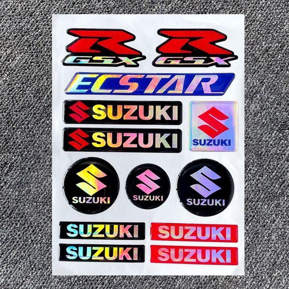 1 Set of 3D Suzuki RGSX ECSTAR Logo Emblem Badge Stickers Laser Rainbow ...