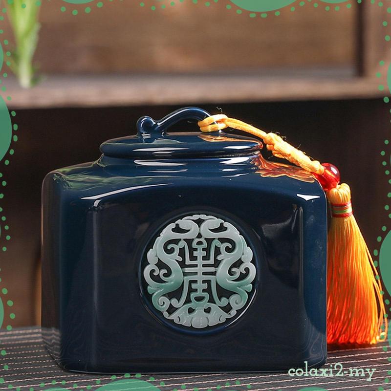 [ColaxiefMY] Ceramic Tea Container Loose Tea Tin Porcelain Tea Canister ...
