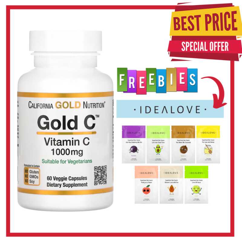 California Gold Nutrition Gold C Vitamin C 1,000 mg 60 Veggie Capsules ...