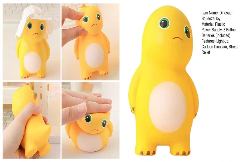 Lingoer| Anxiety Relief Squeeze Toy Light-up Dinosaur Squeeze Toy Light ...