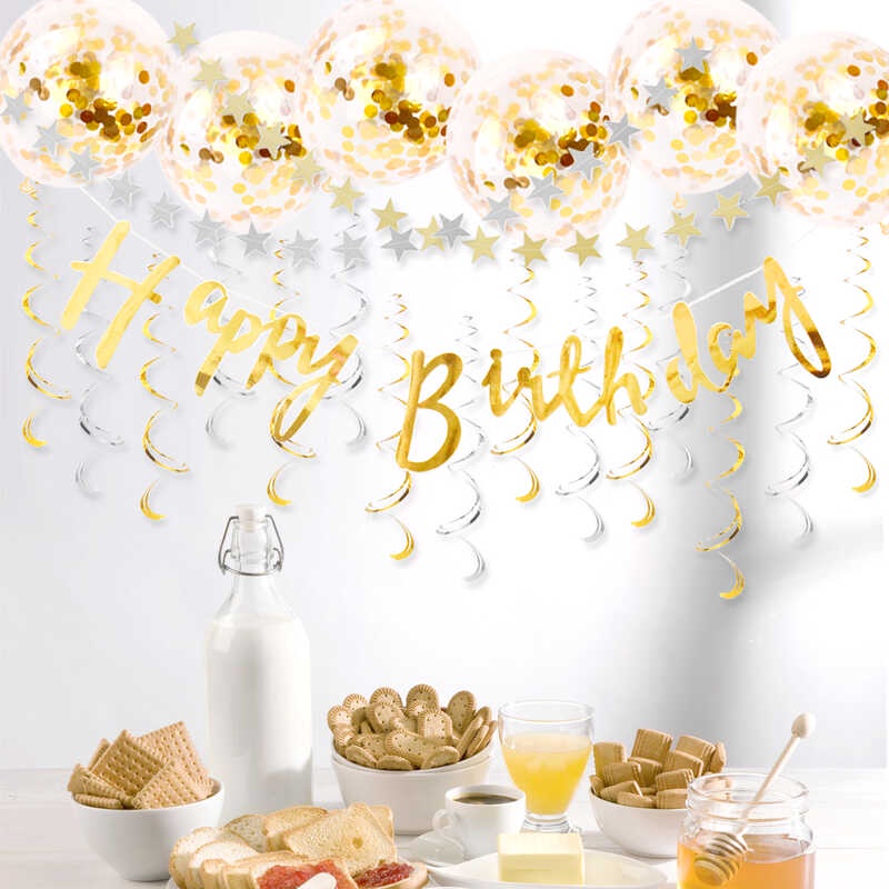 Thankful For You Banner With Foil Balloons - Glitter Thanksgiving Decor For Friendsgiving & Fall Parties