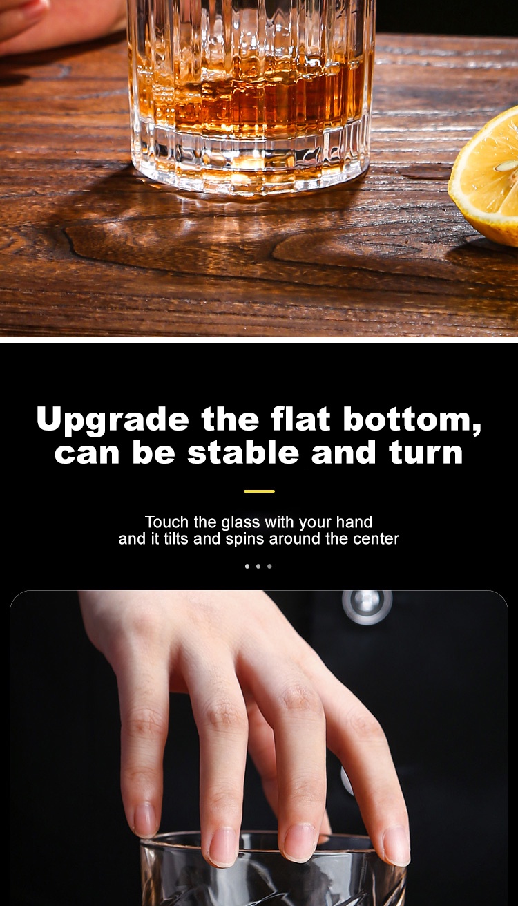KATELV High Quality Thickened Swivel Whisky Glass Gyro Crystal Glass ...
