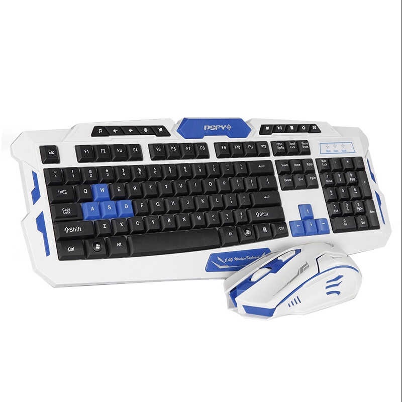 Wireless Keyboard Mouse Combo Set USB 2.4Ghz 1600Dpi Gaming Gamer Mice