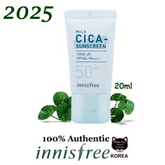 Korean Cosmetics INNISFREE Mild Cica Sunscreen Toneup Cream 20ml