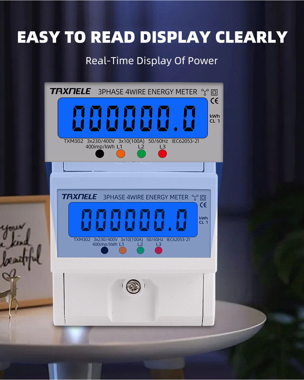 Din Rail 380V 3 Phase 4 Wire Electronic Watt Power Consumption Energy ...