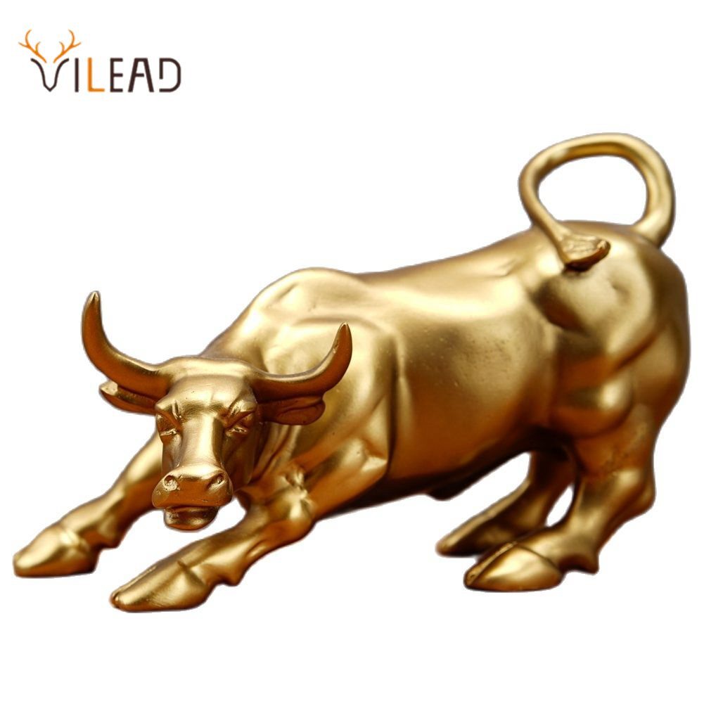 Vilead Wall Street Bull Sculptures Statue Animal Figurines Office Desk