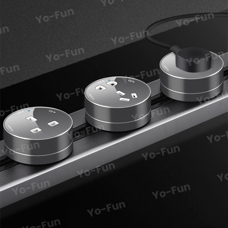 Yo-Fun Track Socket Wall-Mounted Plug Free Punch Combination Socket ...