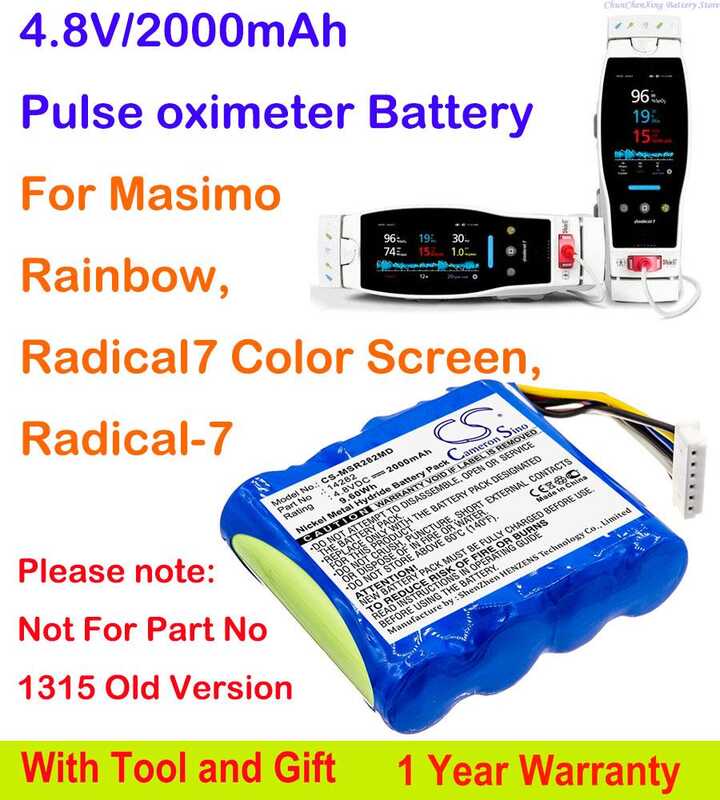 CS 2000mAh Pulse oximeter Battery B11588, AMED3404 For Masimo Rainbow