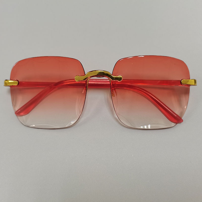 Frameless square sunglasses