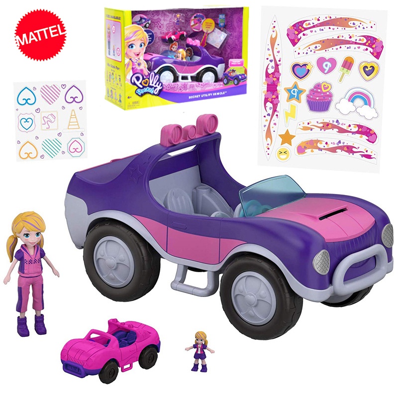 Polly Pocket Princess Girl Doll Car Toy Mini Polly Luxury Wagon Suit