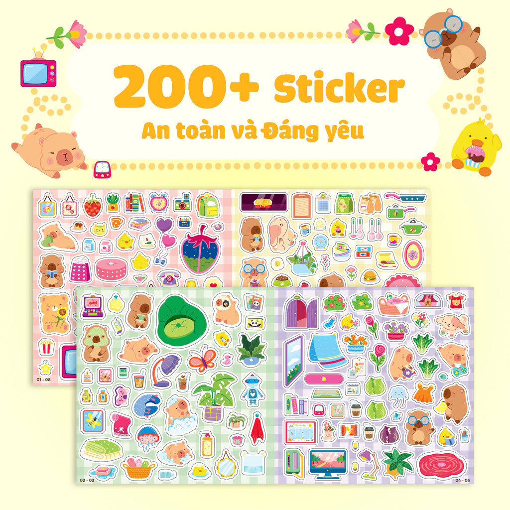 Capybara - Vacation at home (Peel-and-stick sticker toy for children ...
