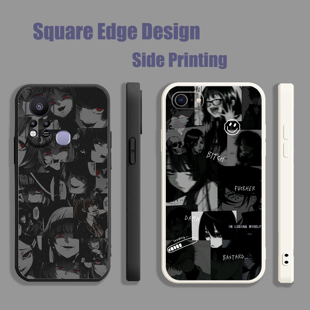 Case Print Cute Anime Black Girls Face Collage Cm004 For Vivo Y20 Y20s