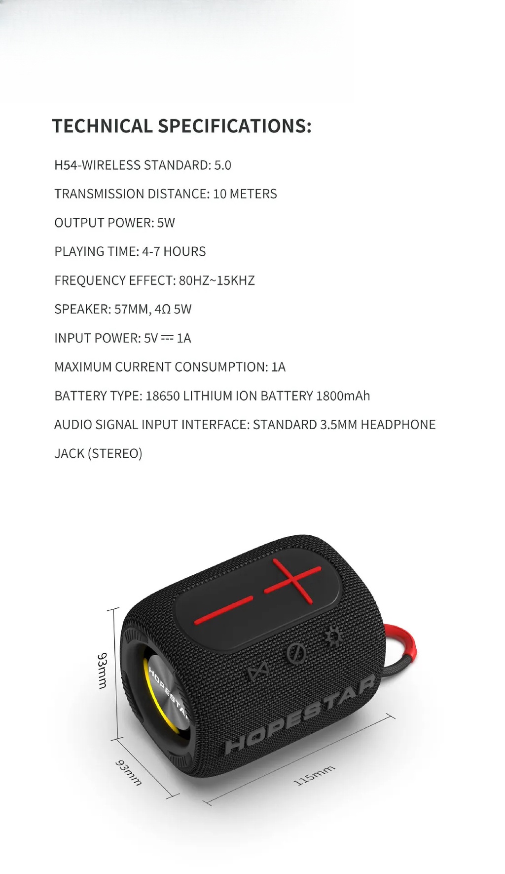 TWS Outdoor Bluetooth Speaker Portable Wireless Mini Column Music ...