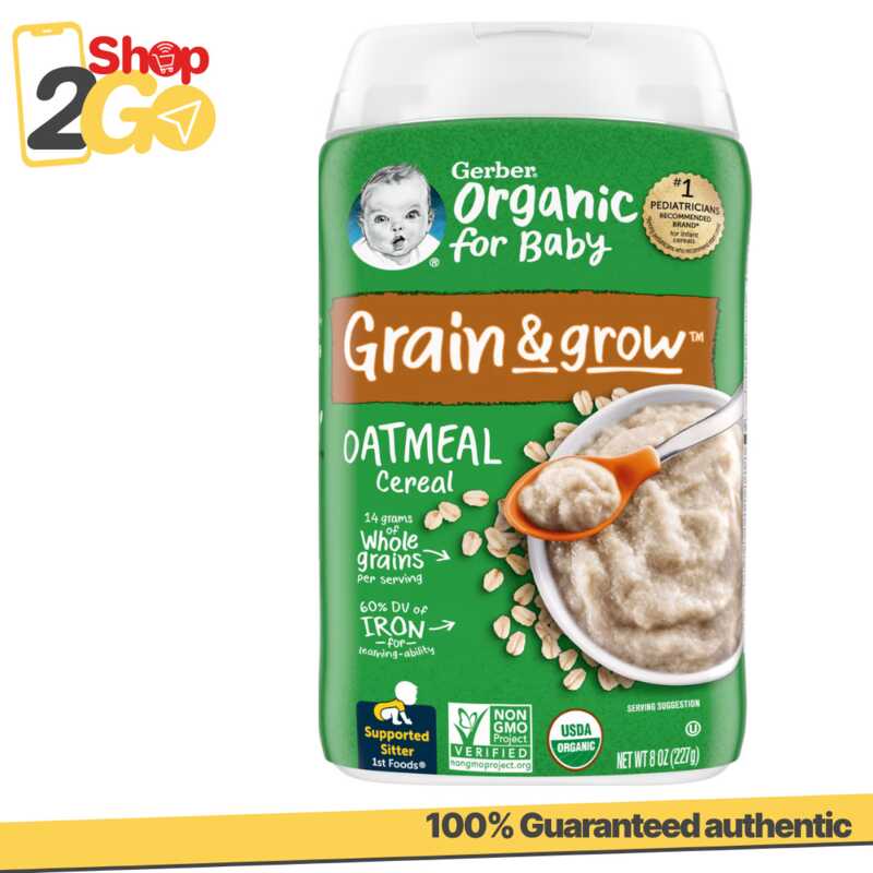 Gerber, Organic for Baby, Grain & Grow, 1st Foods, Oatmeal Cereal, 8 oz ...