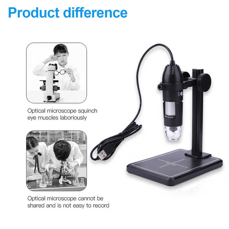 1600X Propesyonal USB Digital Microscope Na May Lift Stand Portable