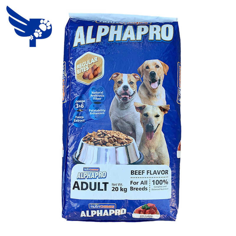 Nutri Chunks Alphapro Regular Bites Adult 20kg Beef Flavor For All ...