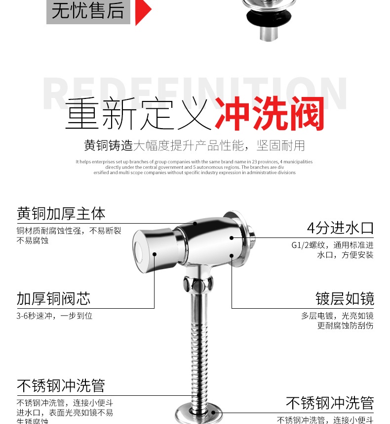 Xzm] All Copper Urinal Hand Push Type Flush Valve Accessories Men ...